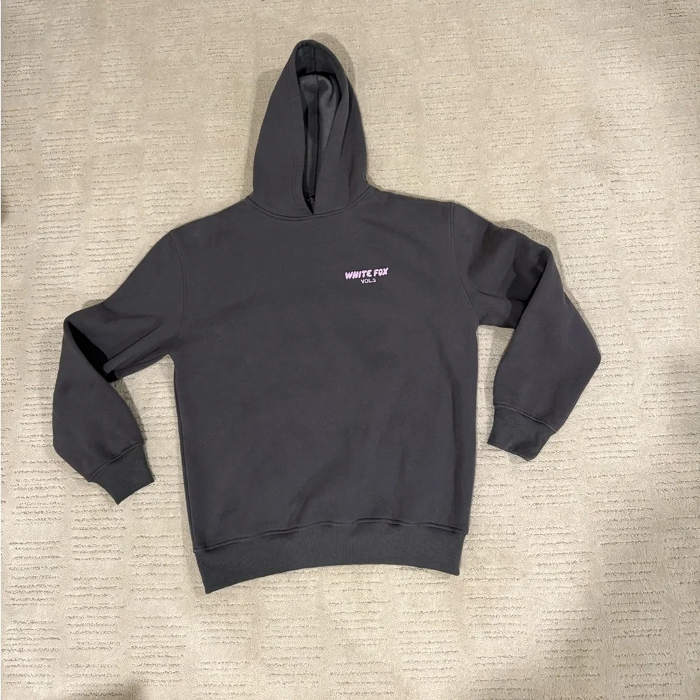 White Fox Boutique Vol. 3 Gray Hoodie and sweatpants with Pink Logo - Picture 4 of 7